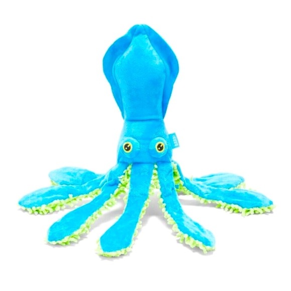 Bark Dog New Bark Shifty Sid The Squid Crinkle Squeaky Dog Toy
